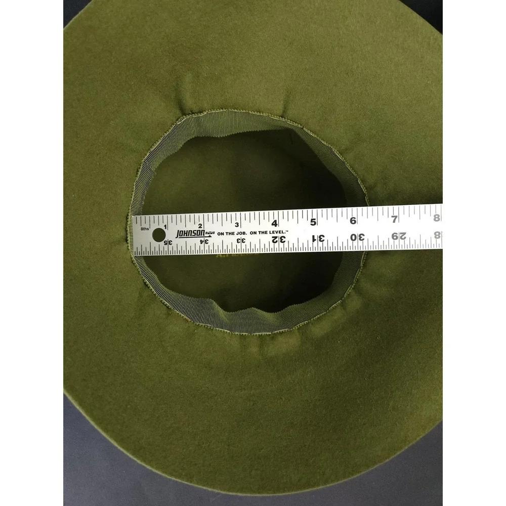 60s Vintage Pheasant feather Bucket Hat‎ ribbon Made In France Wool Felt